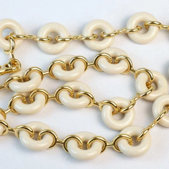 Loewe Gold-toned Acetate Donut Chain, Angora Ivory - Picture 6 of 9